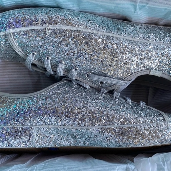 kate spade ♠️ Keds Silver Glitter Kicks - Picture 6 of 10